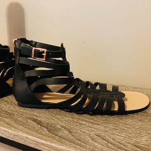 Black Gladiator Sandals